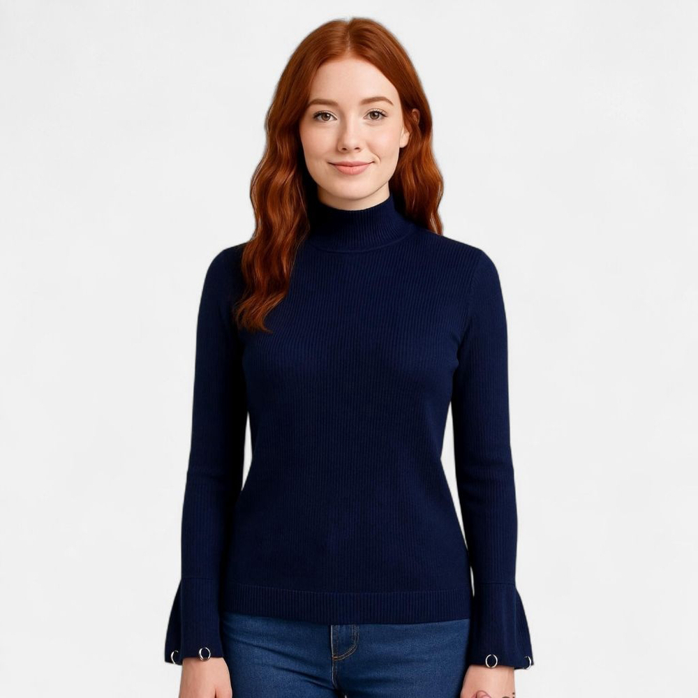 Uterque Blue Hoop Wrist Turtleneck
